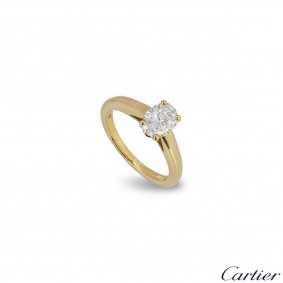 Cartier Yellow Gold Oval Cut Diamond Ring 0.75ct